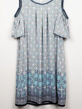Max Studio Cold Shoulder Print Shift Dress Size XS
